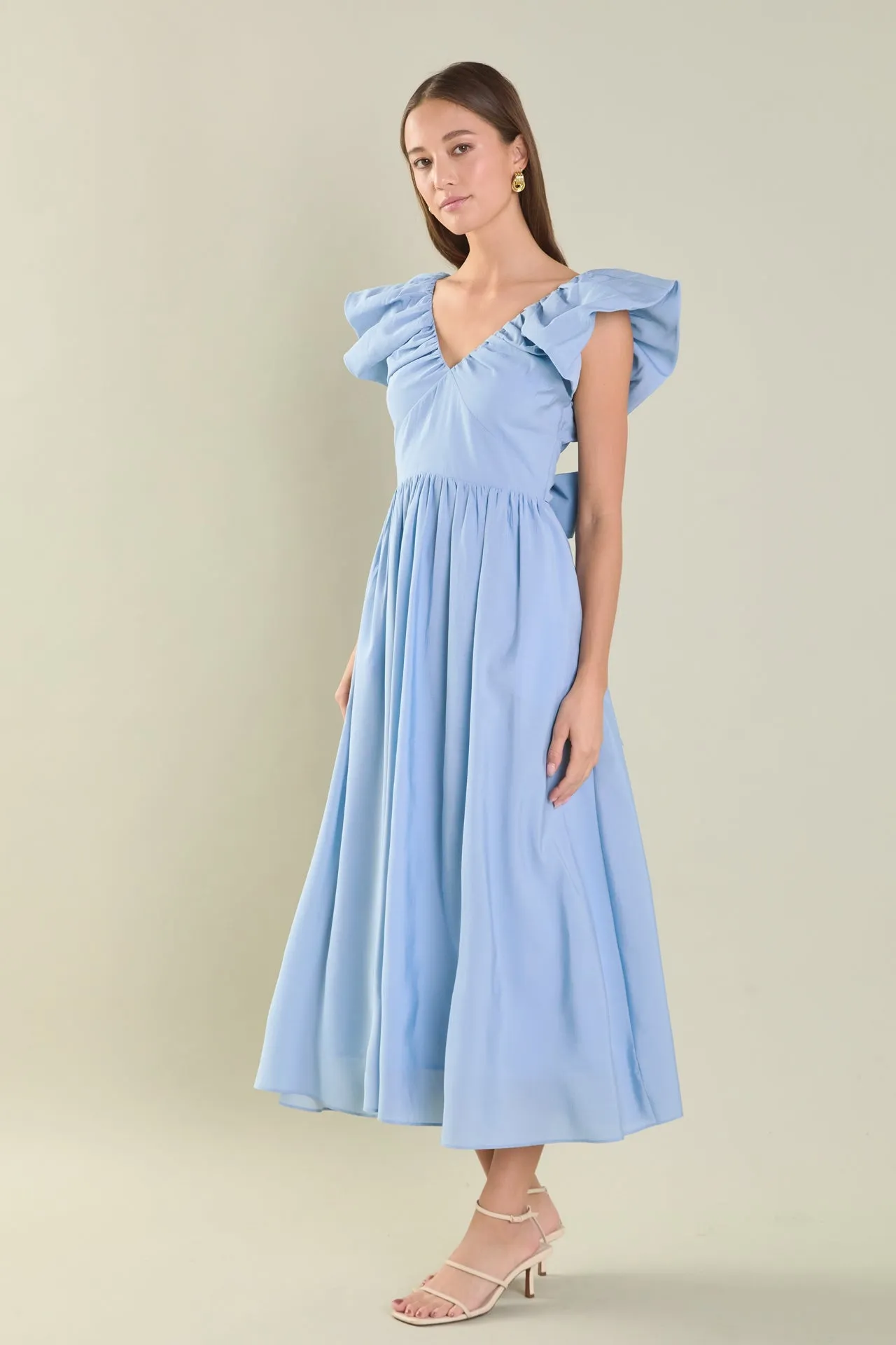 Back Bow Tied Maxi Dress