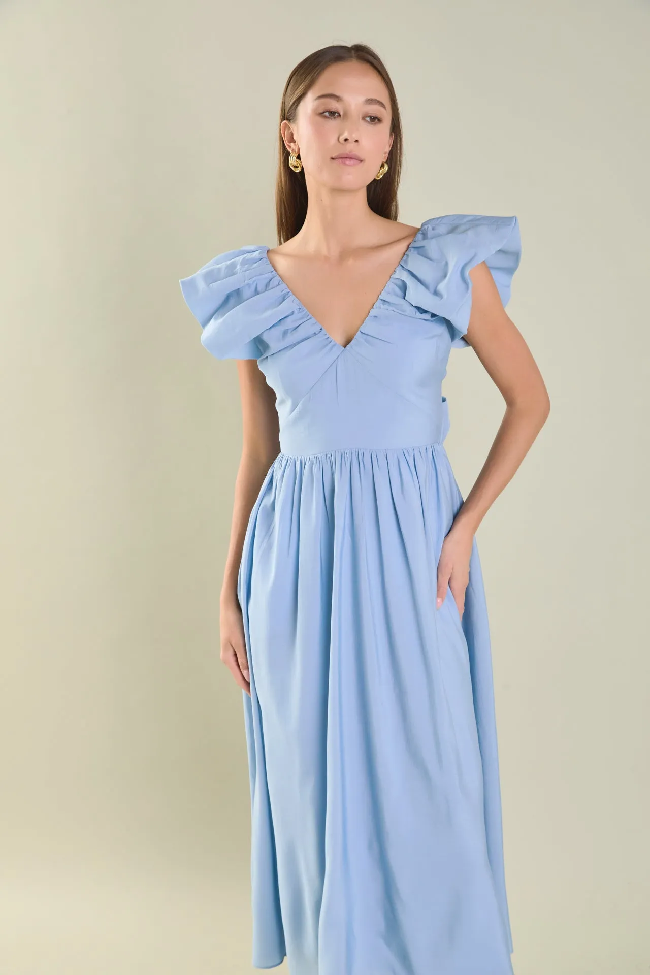 Back Bow Tied Maxi Dress