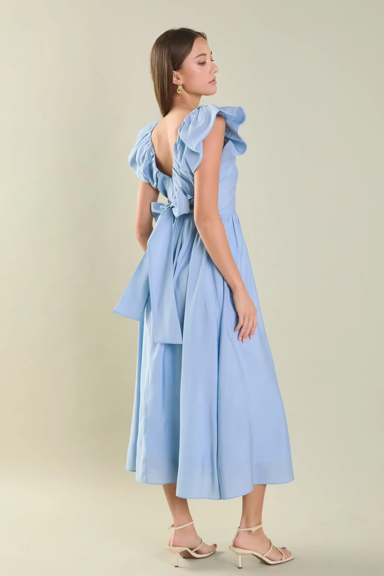 Back Bow Tied Maxi Dress