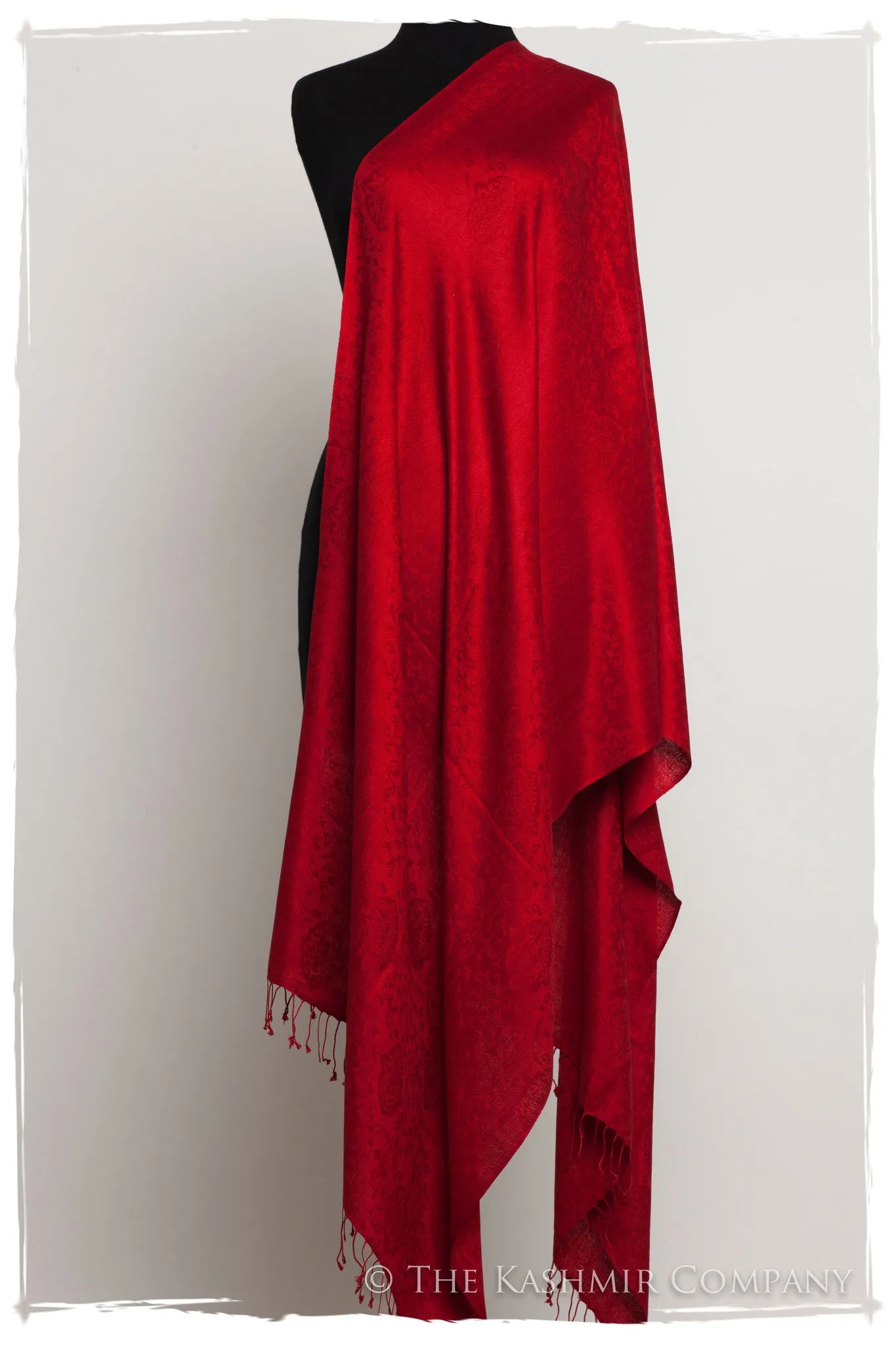 Bordeaux Jacquard Paisley Silk Scarf / Shawl
