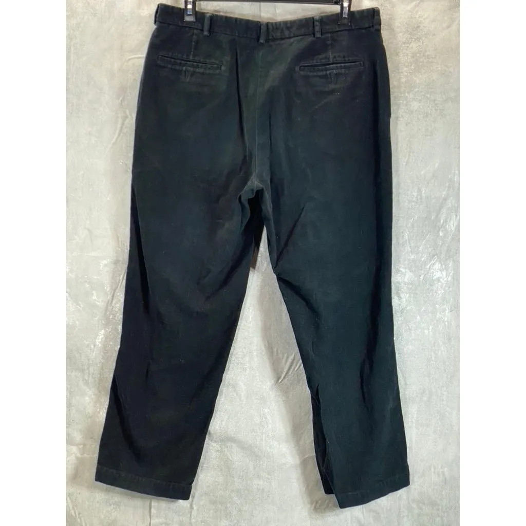 BROOKS BROTHERS Men's Black Solid Hudson-Fit Chino Pants SZ 38X30