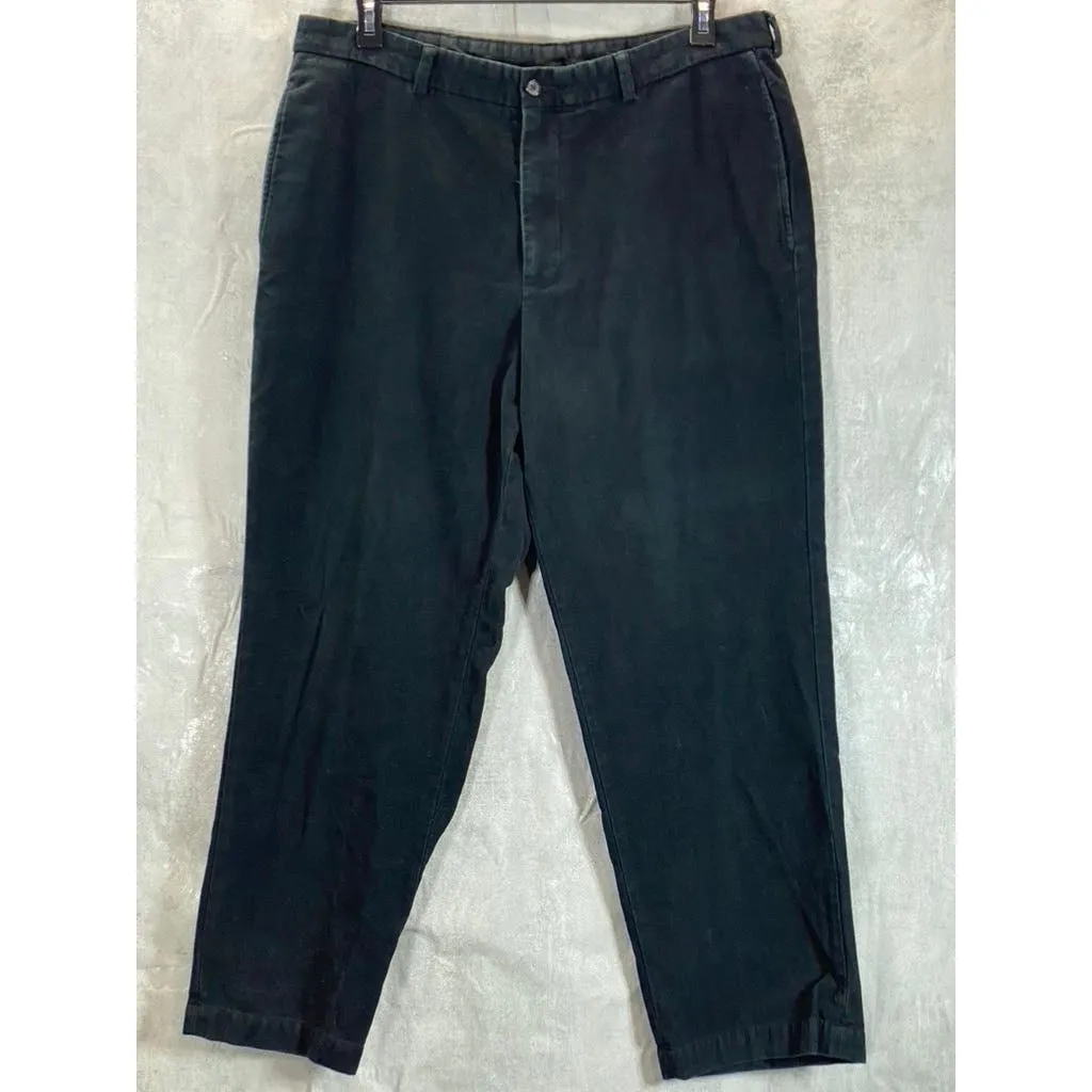 BROOKS BROTHERS Men's Black Solid Hudson-Fit Chino Pants SZ 38X30