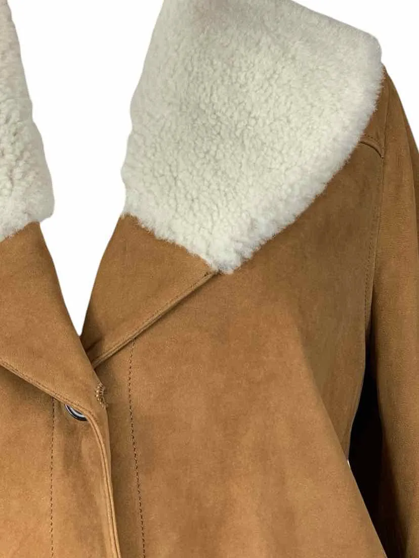 Frame Size M Shearling Collar Leather Jacket