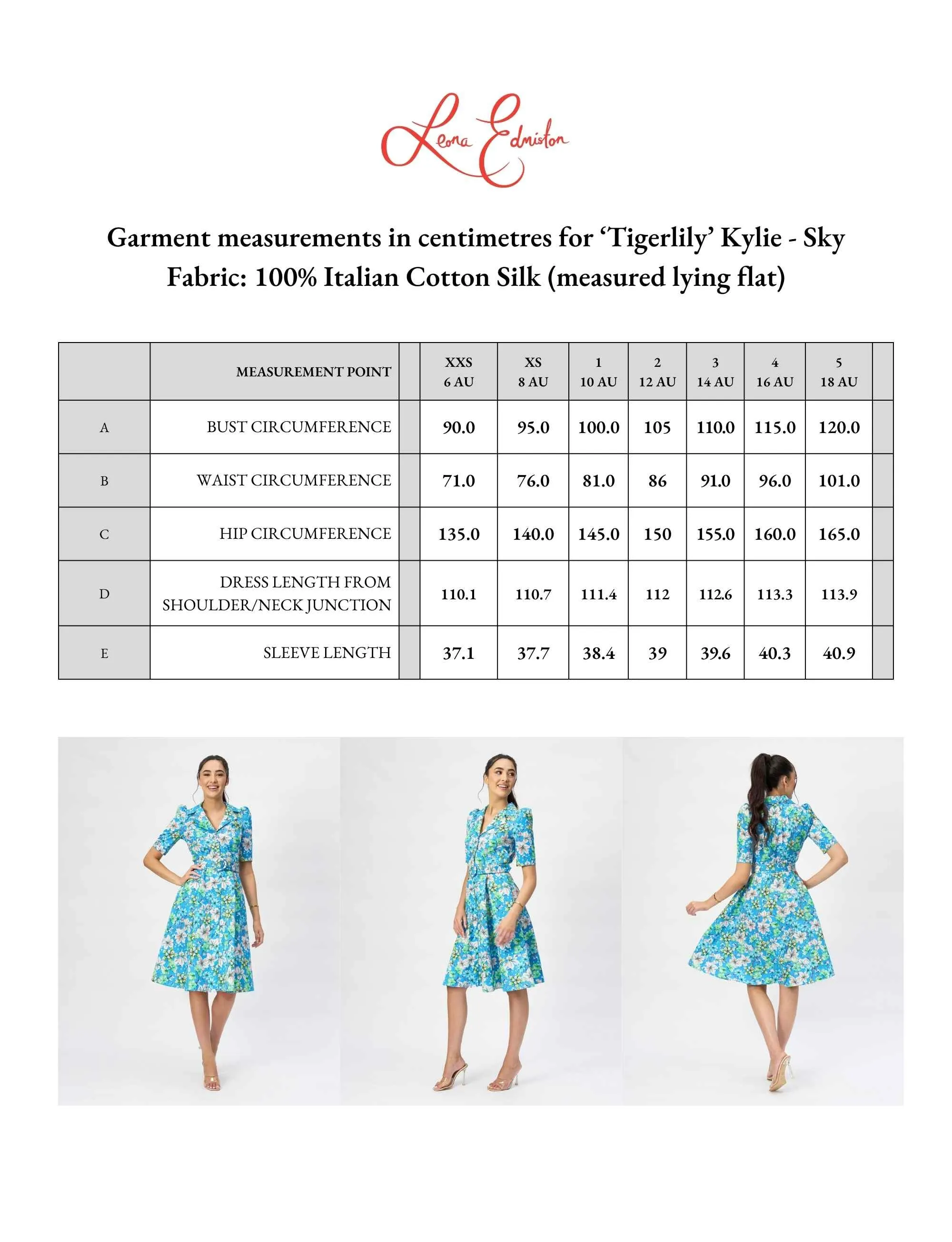 Kylie 'Sky Tigerlily' Limited Edition Cotton Silk Shirtdress