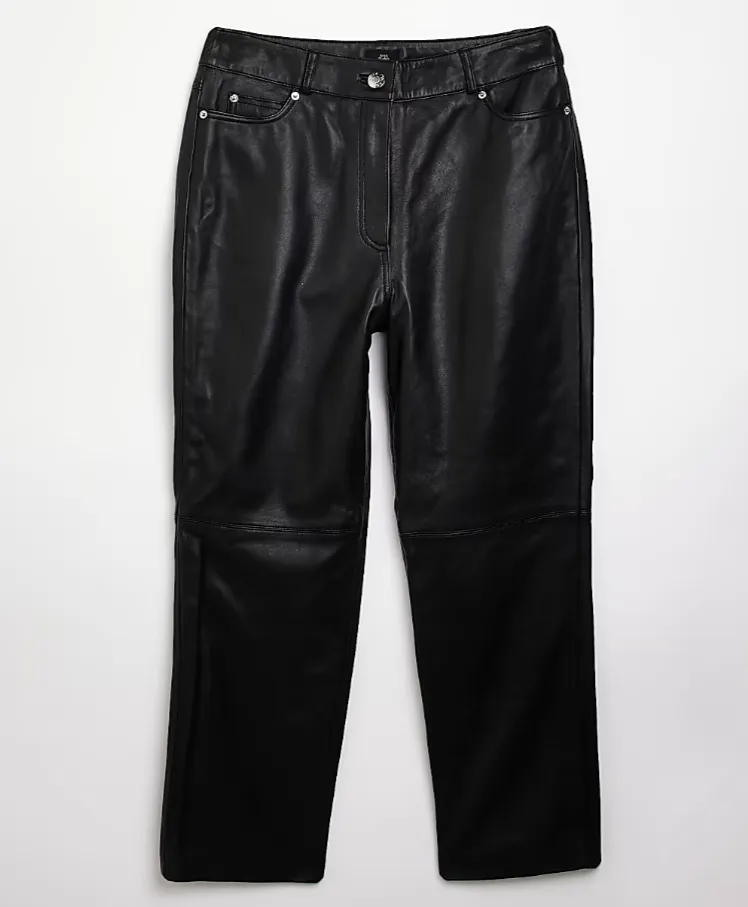 Ladies Black Genuine Leather Trouser jeans