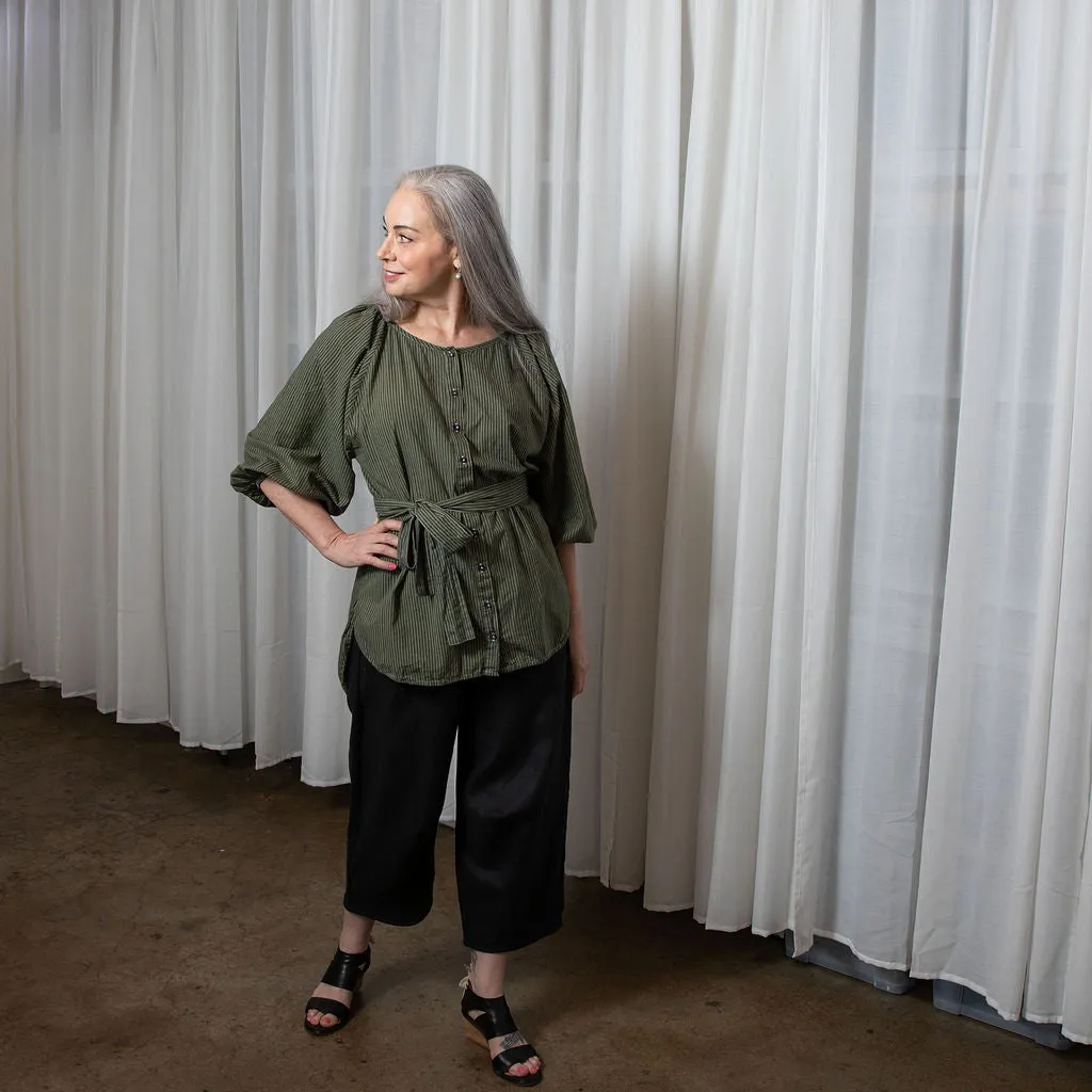 Lucie Khaki Organic Cotton Shirt