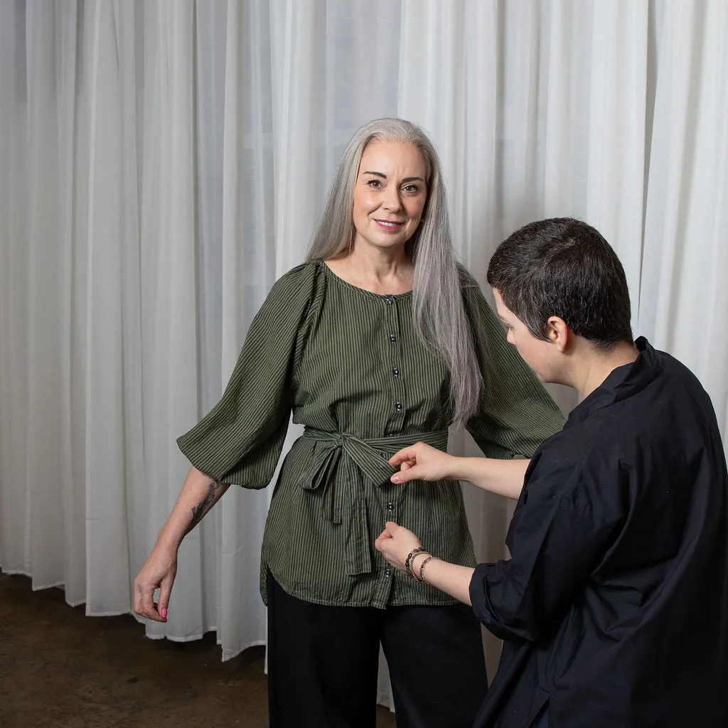 Lucie Khaki Organic Cotton Shirt