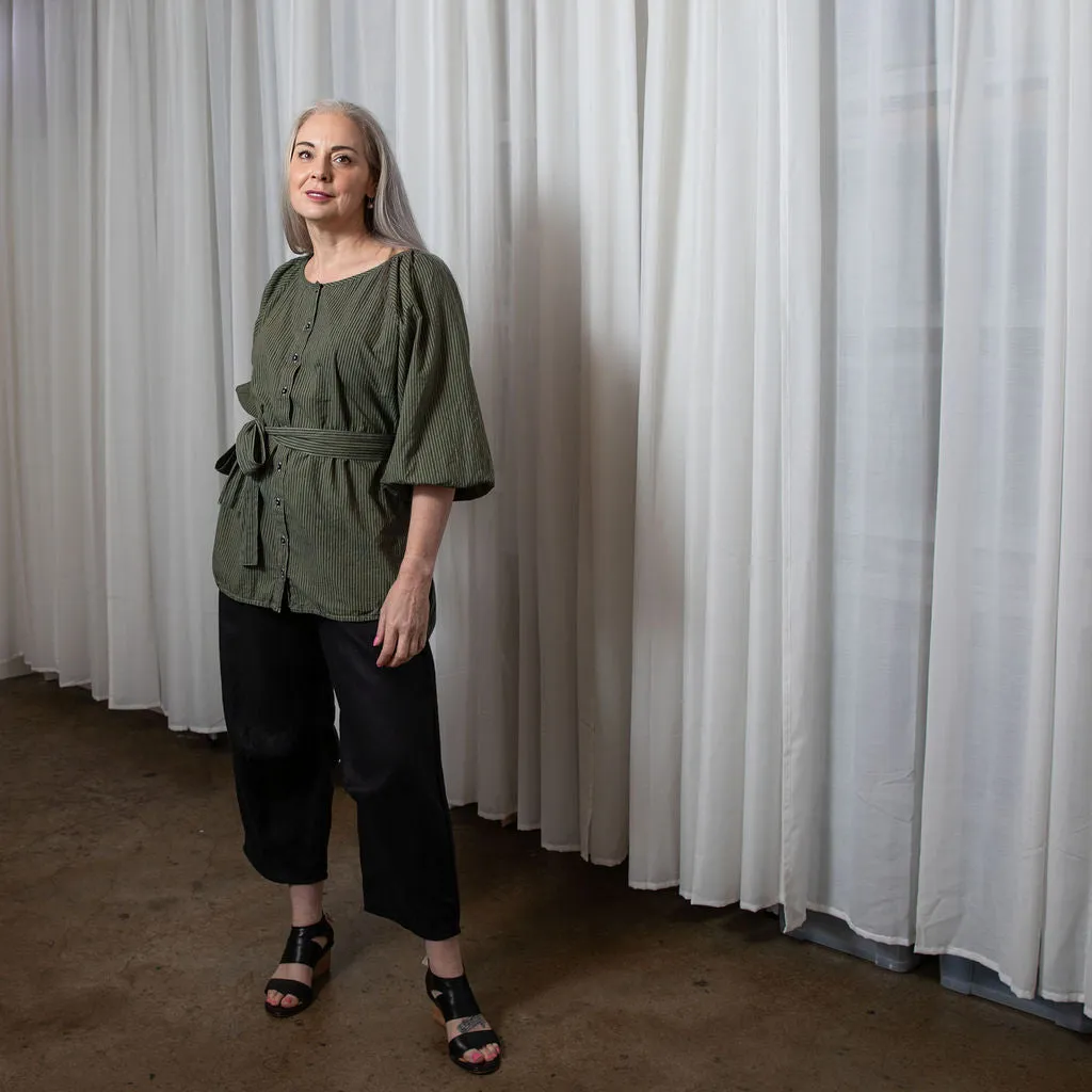 Lucie Khaki Organic Cotton Shirt