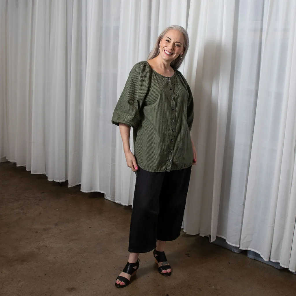 Lucie Khaki Organic Cotton Shirt