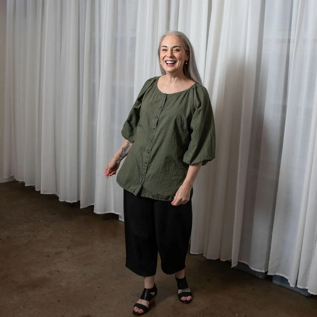 Lucie Khaki Organic Cotton Shirt