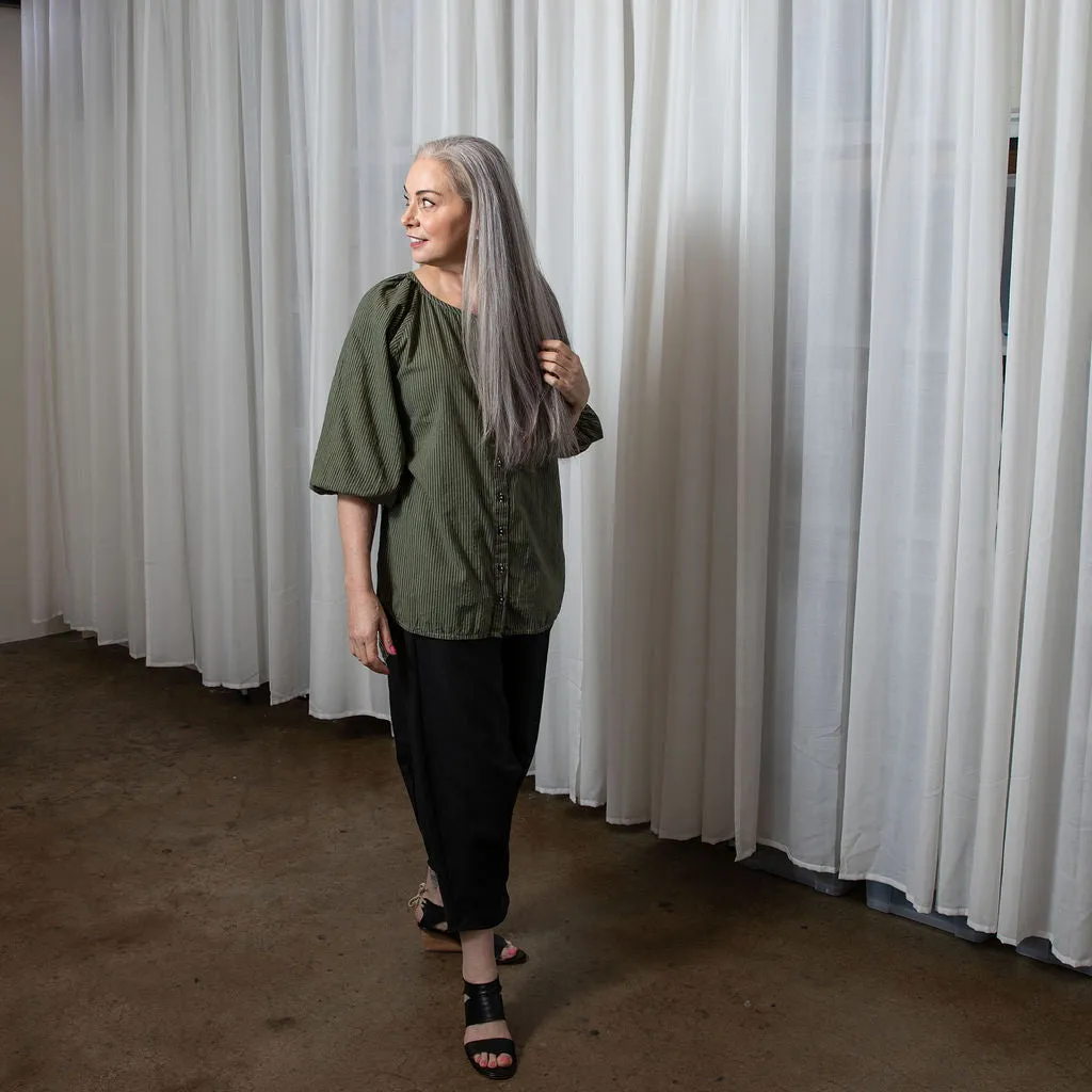 Lucie Khaki Organic Cotton Shirt