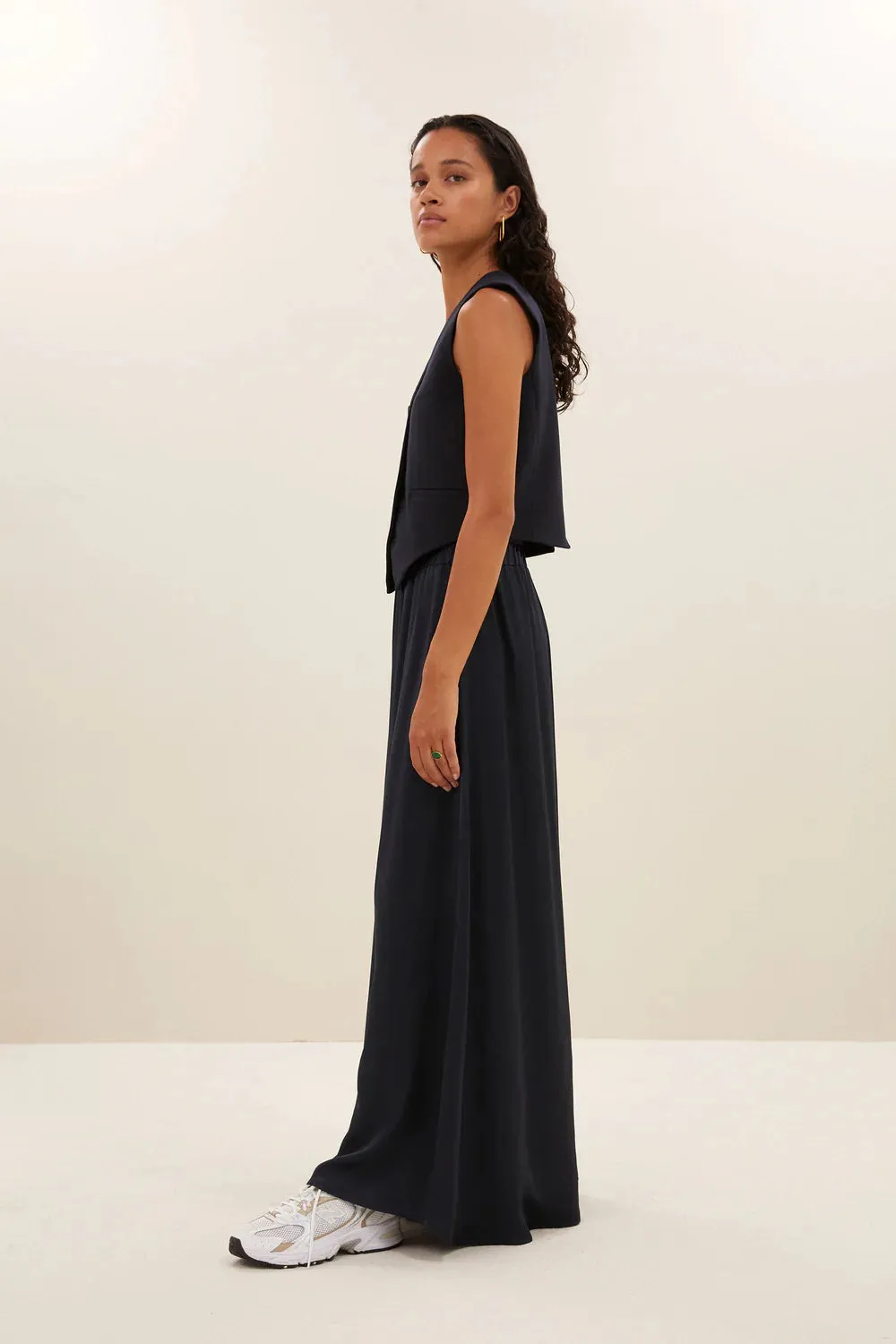Lynn Pinstripe Gilet - Midnight
