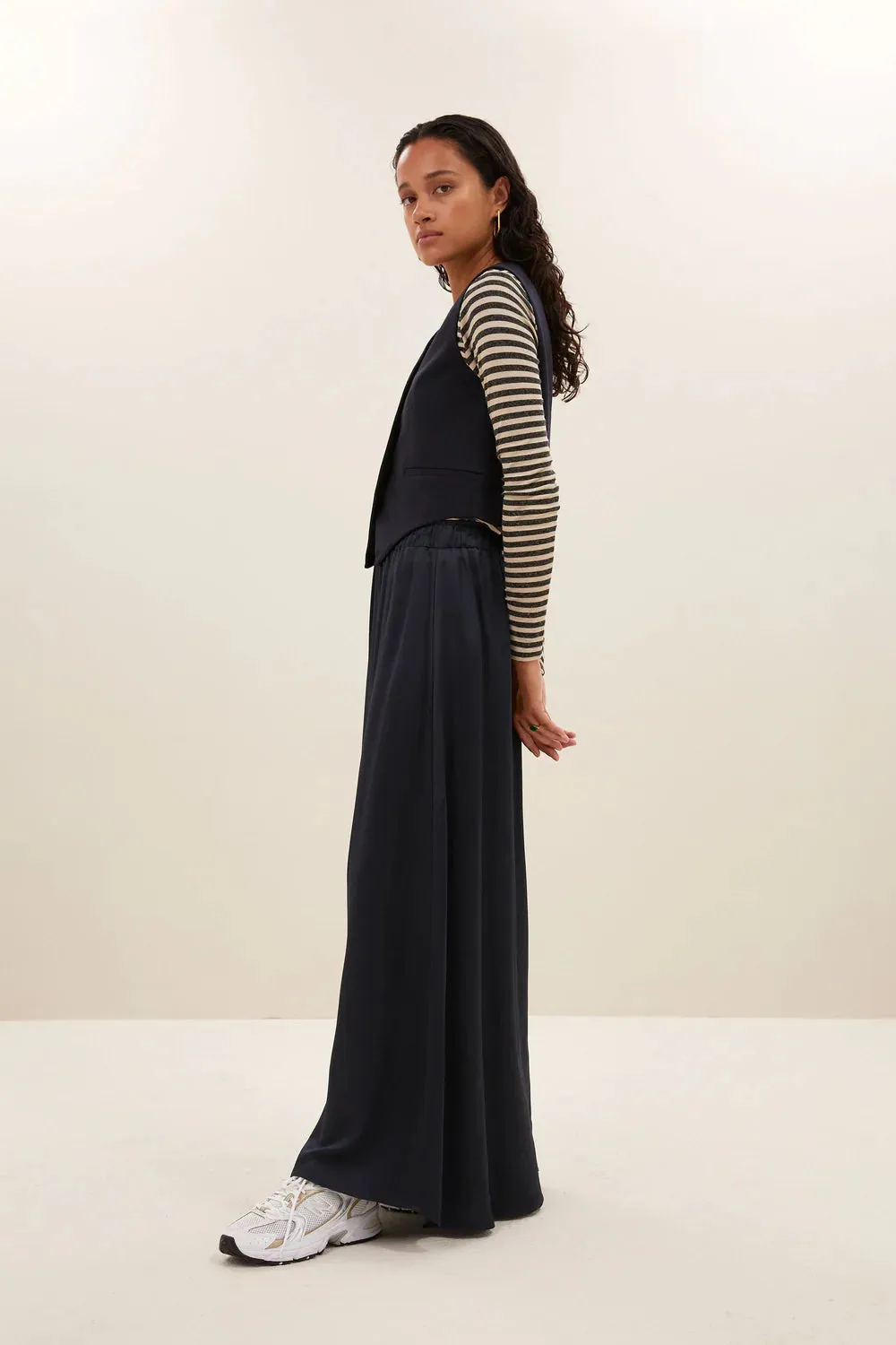 Lynn Pinstripe Gilet - Midnight