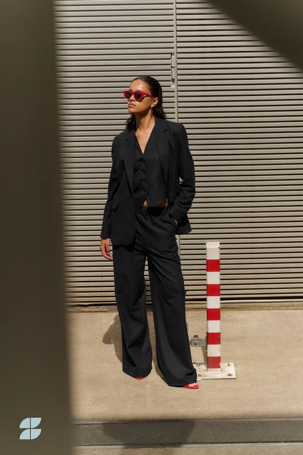 Lynn Pinstripe Gilet - Midnight