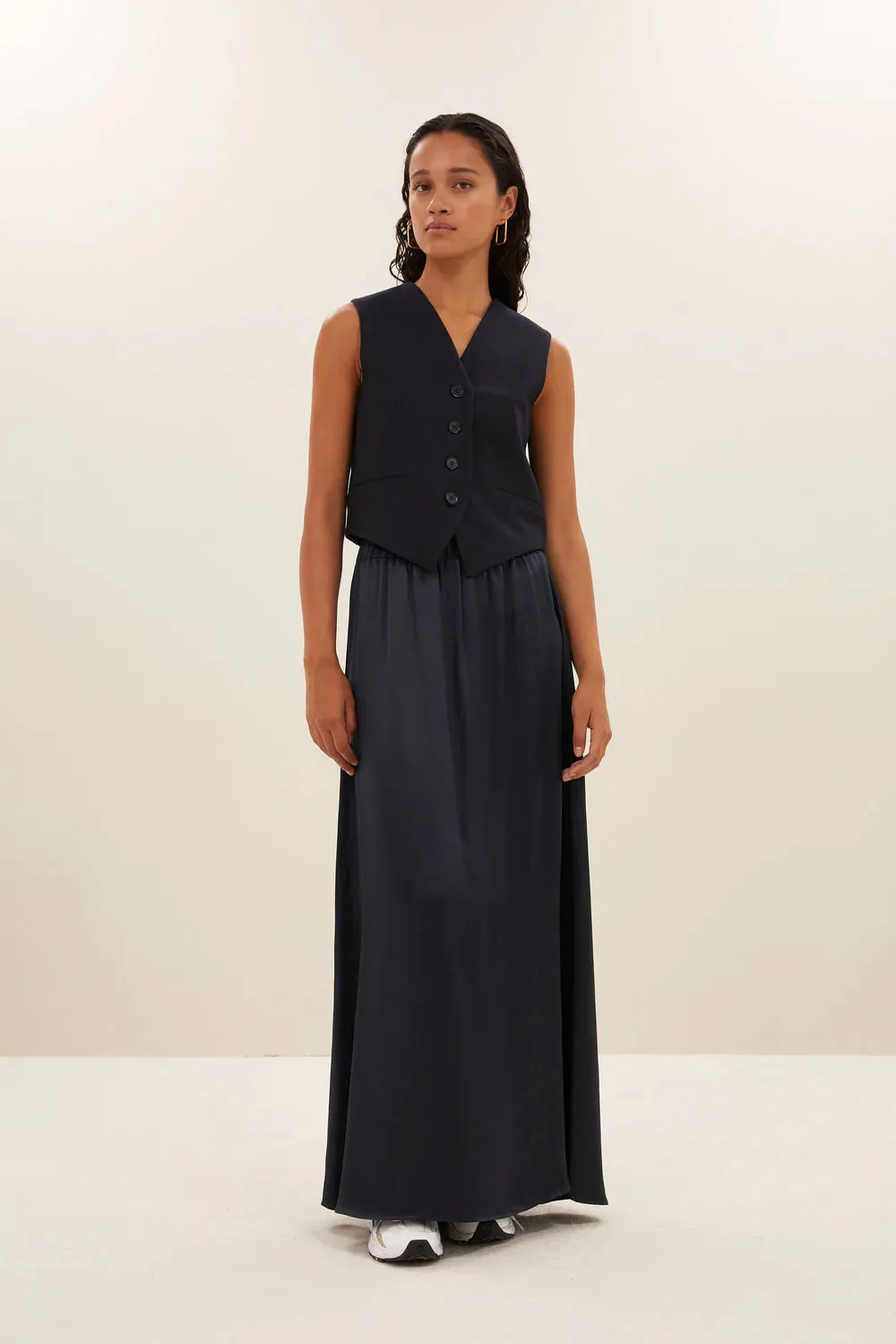 Lynn Pinstripe Gilet - Midnight