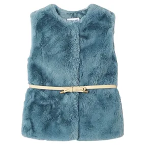 Mayoral Girls Fur Gilet 4315 Bluebell