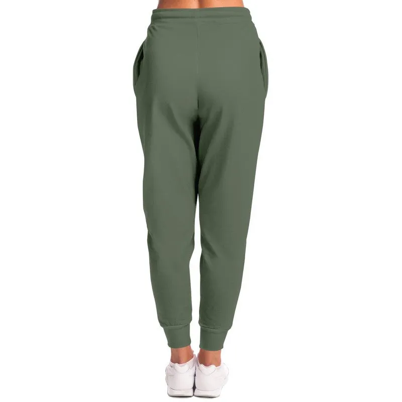 Medium Dark Warm Green Joggers | Unisex | with PLUS sizes | Medium Dark Pale Pastel Warm Green | C15M0Y30K60