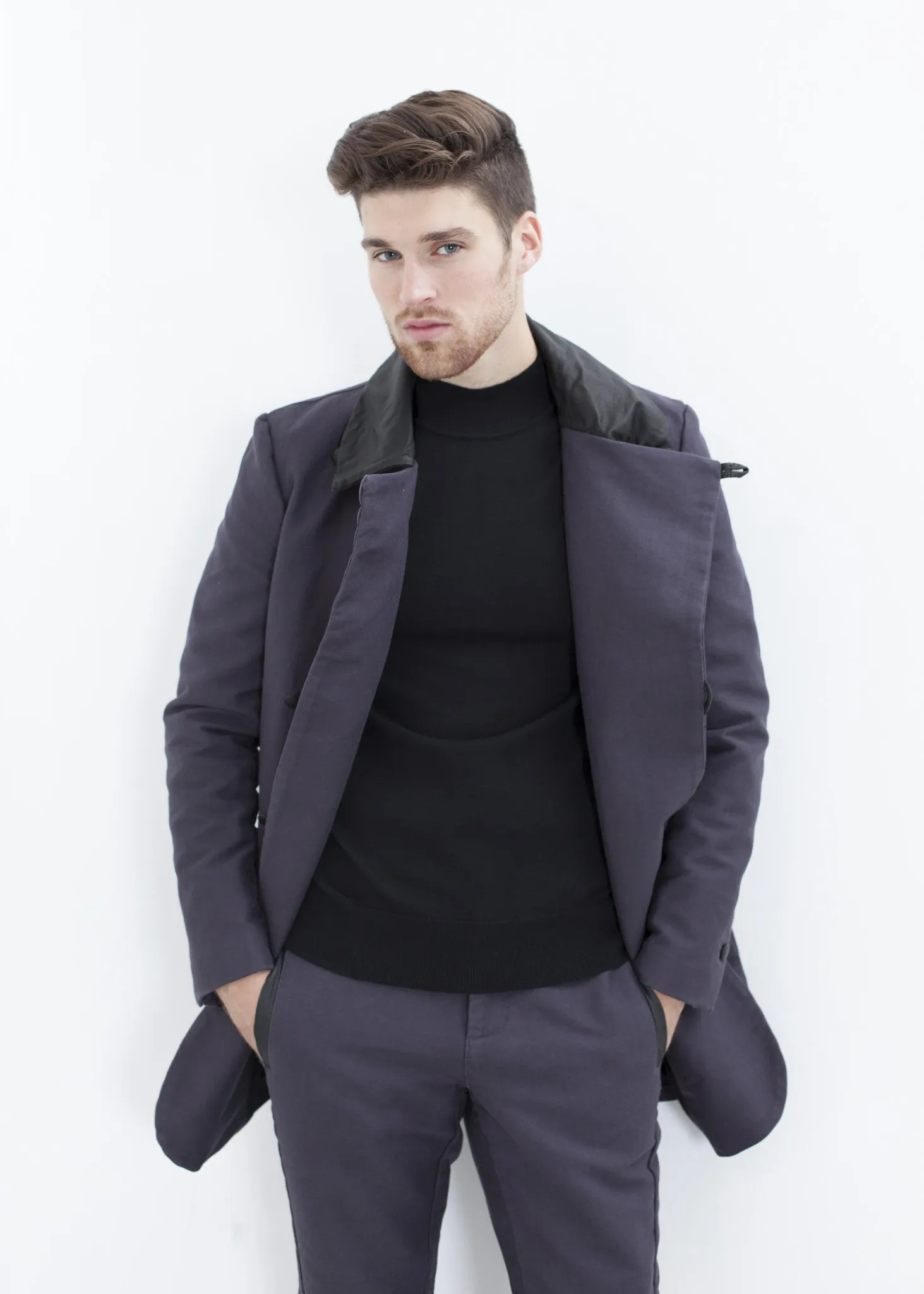 Merino Knit Turtleneck in Black - Fashionable Choice