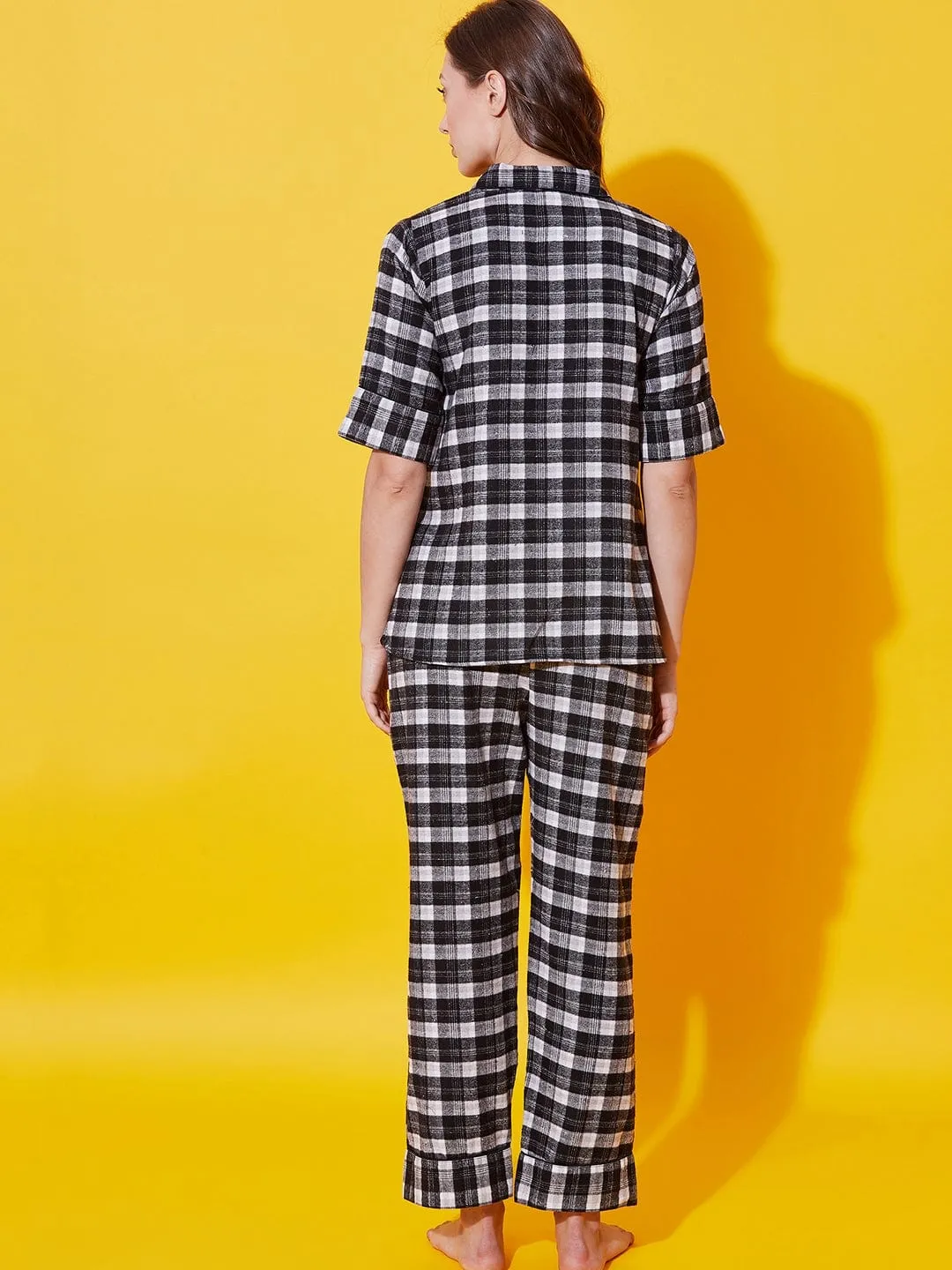 Monochrome Plaid Lounge Set