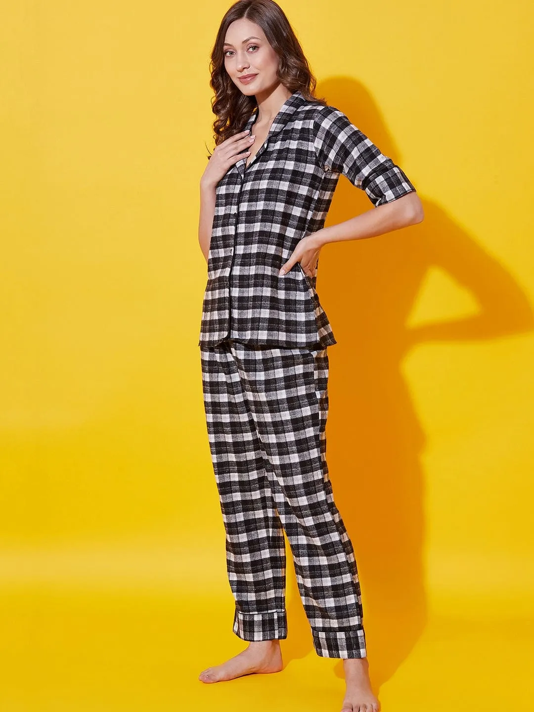Monochrome Plaid Lounge Set