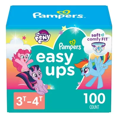 Pampers Easy Ups Girls' Disposable Training Underwear - 3T-4T - 100ct