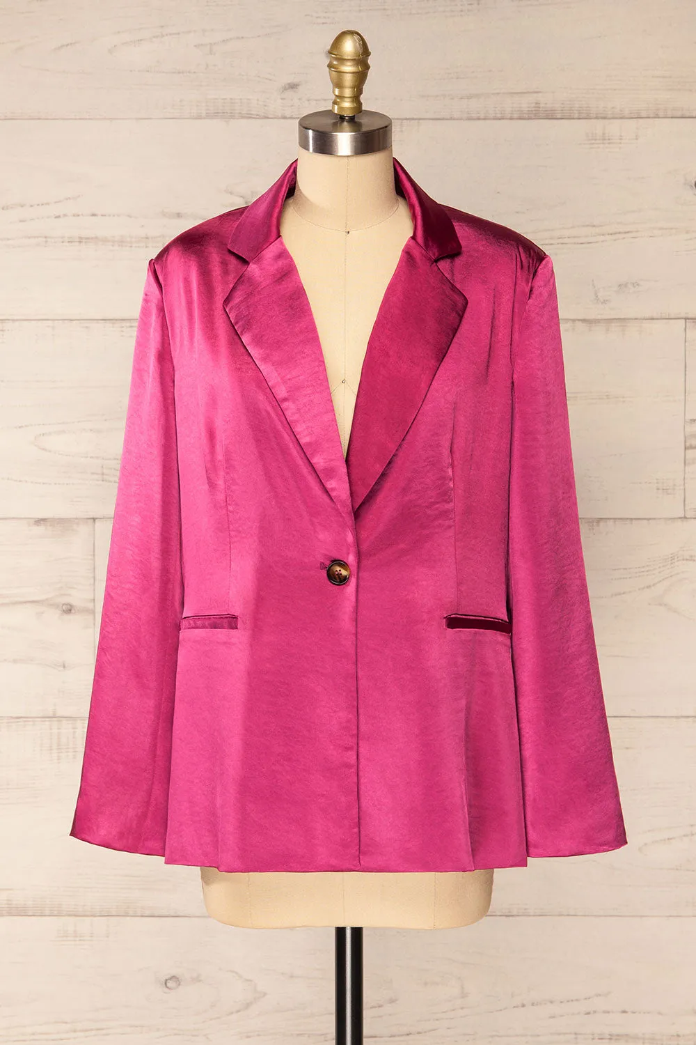 Sendai | Fuchsia Satin Blazer