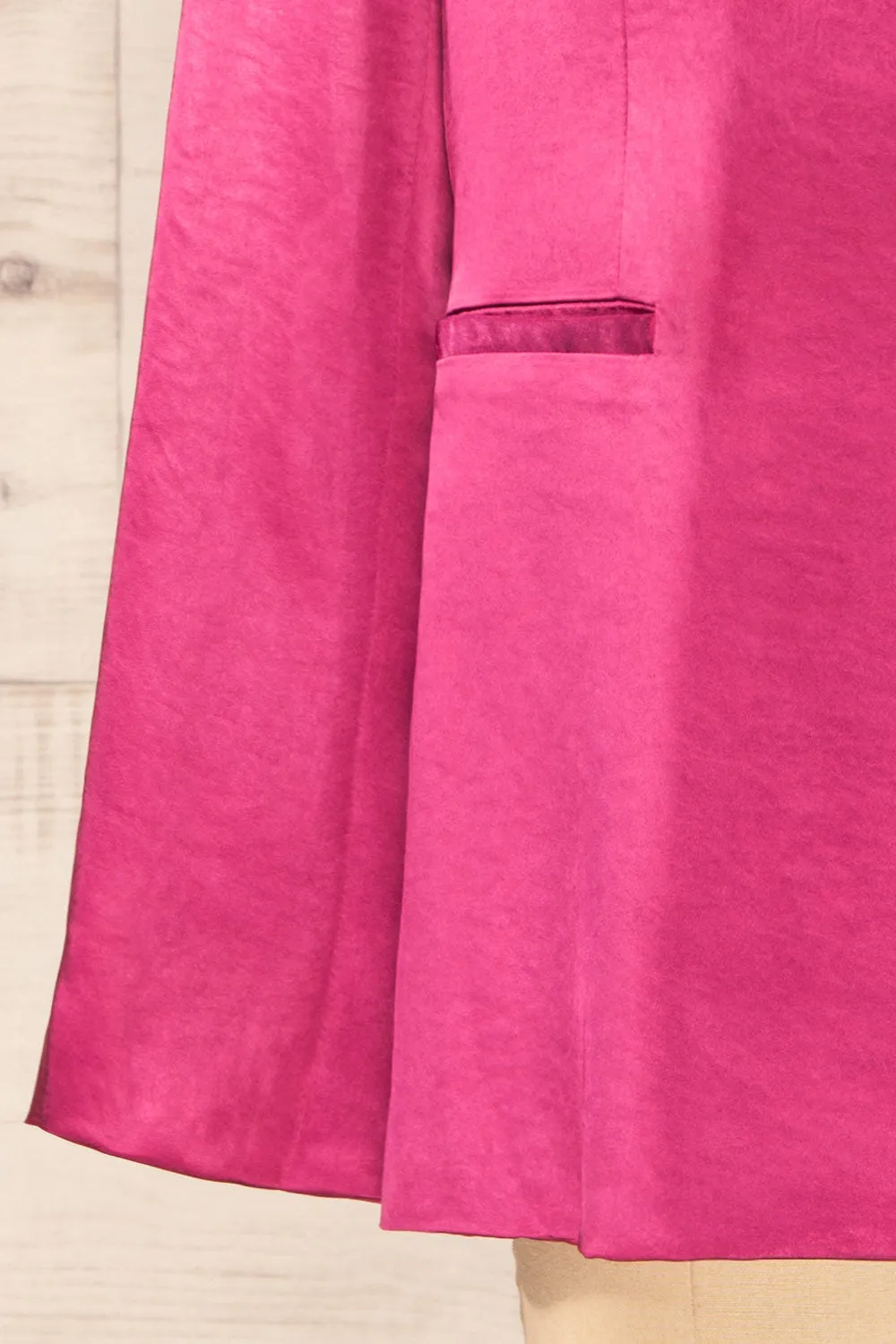 Sendai | Fuchsia Satin Blazer
