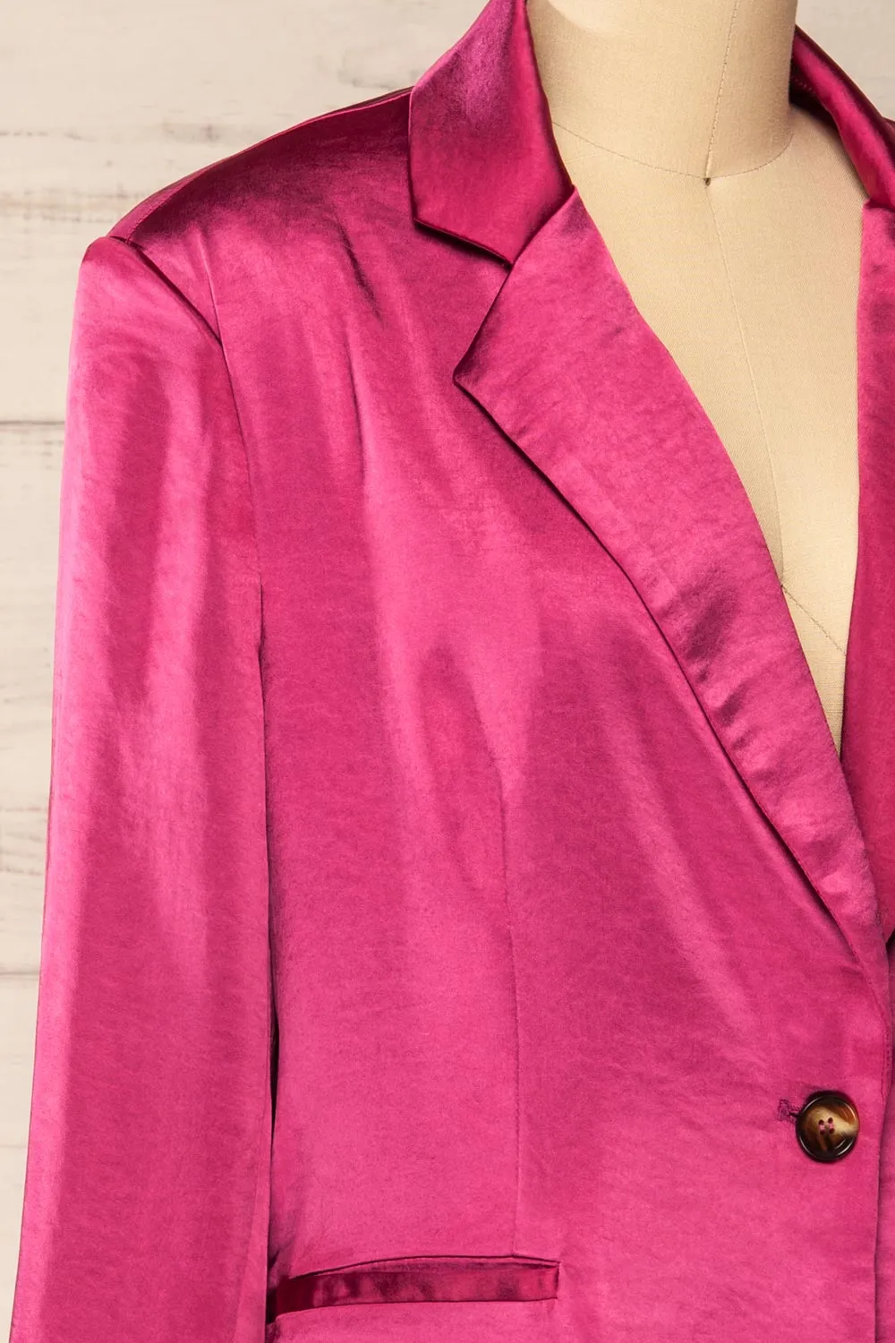 Sendai | Fuchsia Satin Blazer
