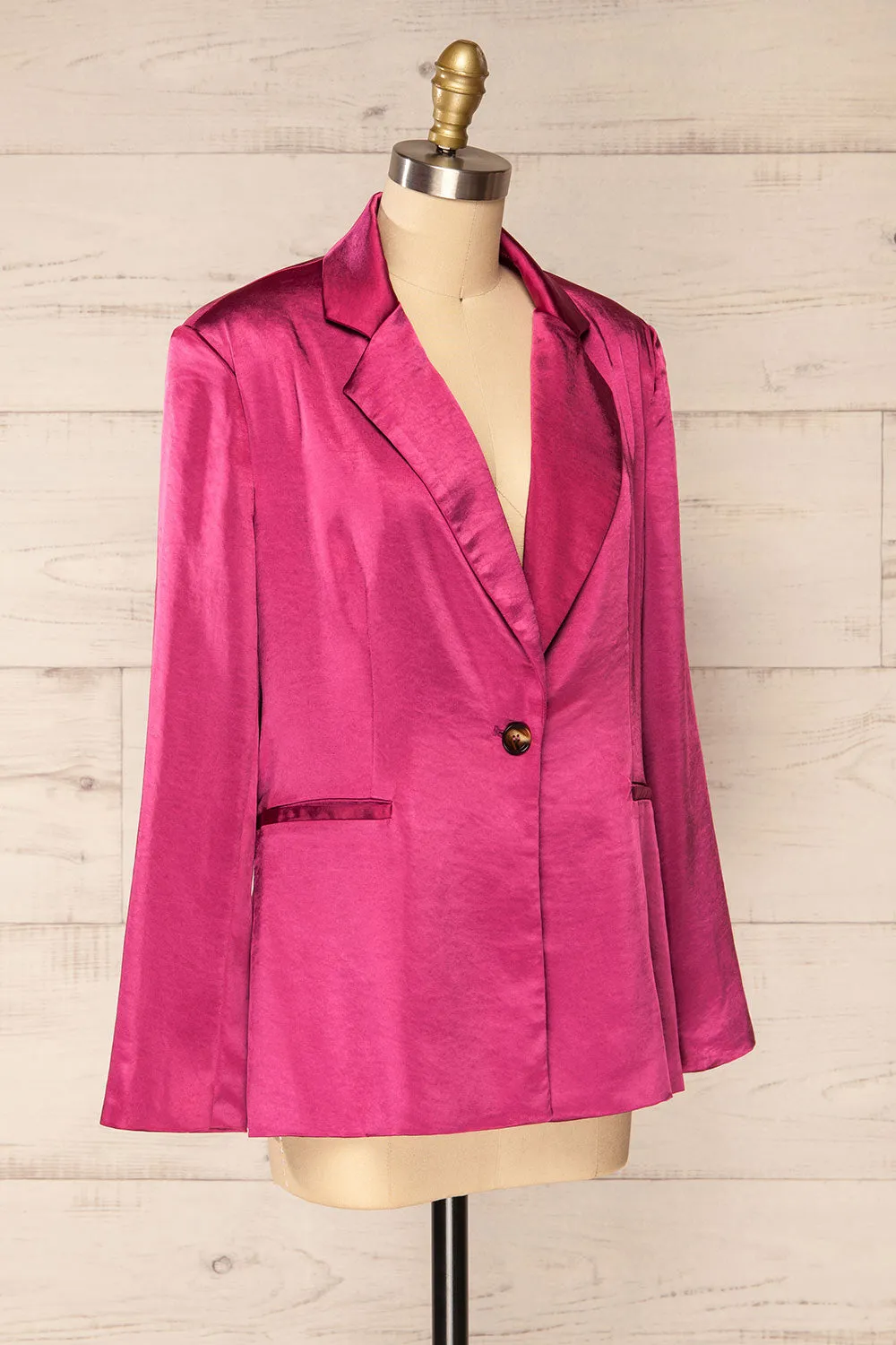 Sendai | Fuchsia Satin Blazer