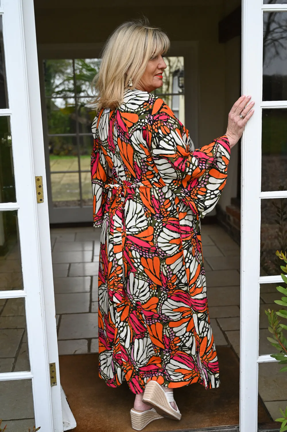 Stylised Butterfly Maxi Dress | Orange