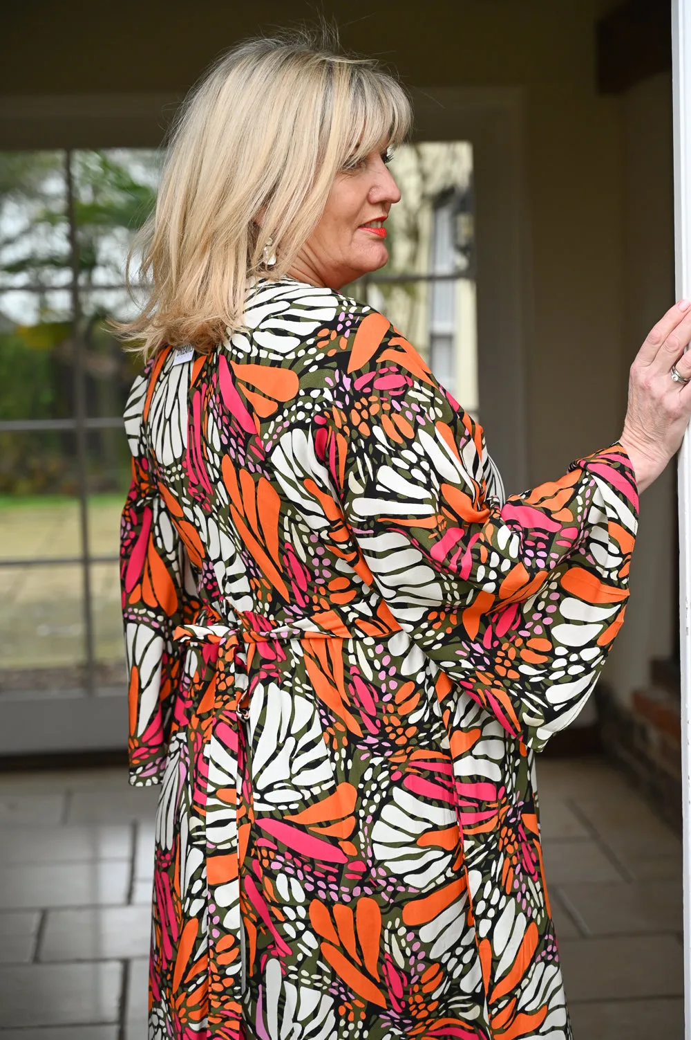 Stylised Butterfly Maxi Dress | Orange