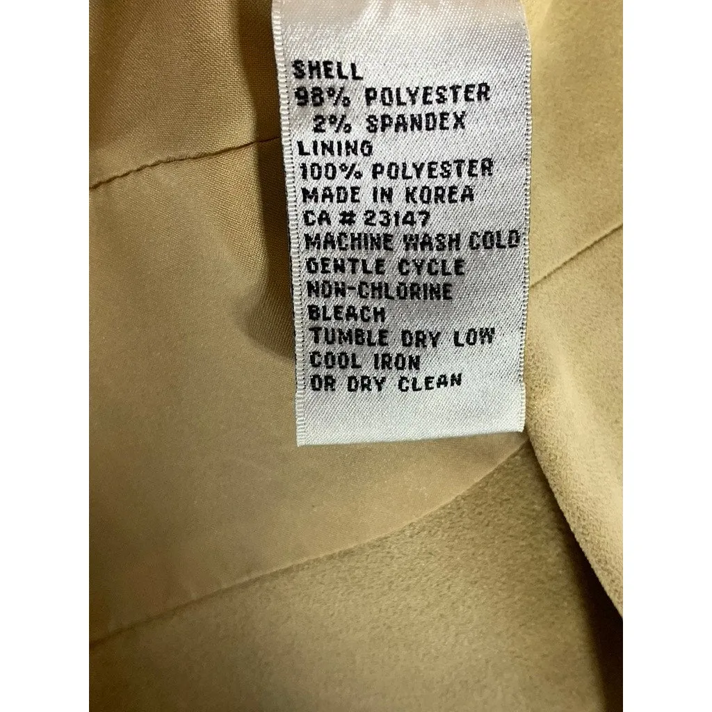 TALBOTS Petites Women's Tan Stretch Faux Suede Open-Front Blazer SZ 12