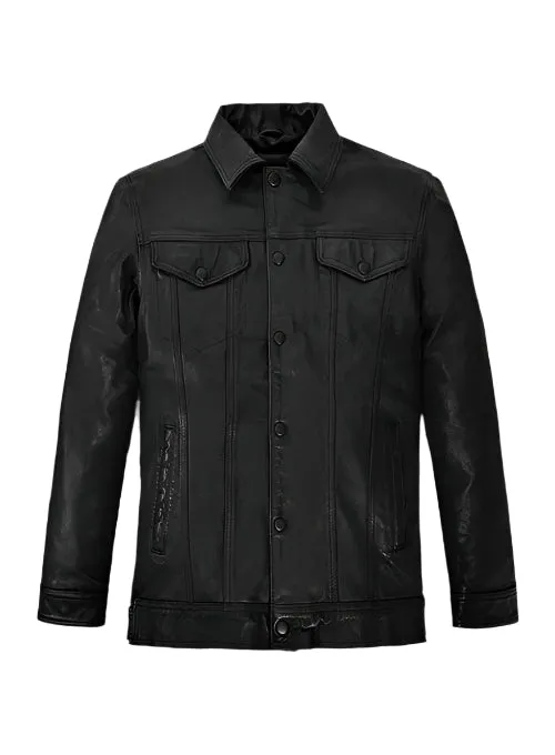 TOM HOLLAND Black Leather Jacket