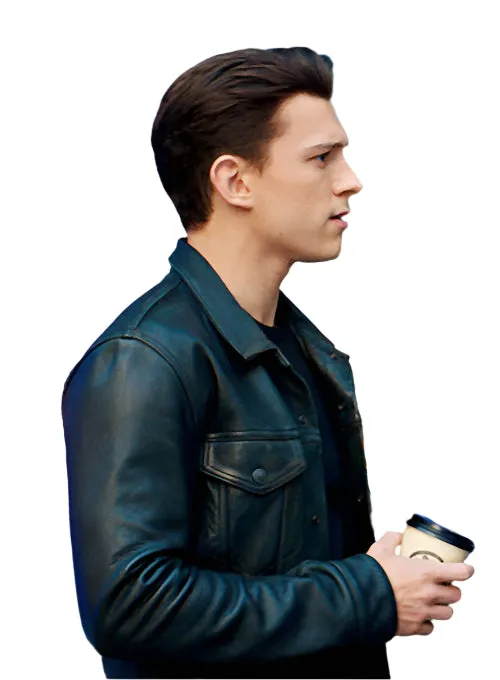 TOM HOLLAND Black Leather Jacket