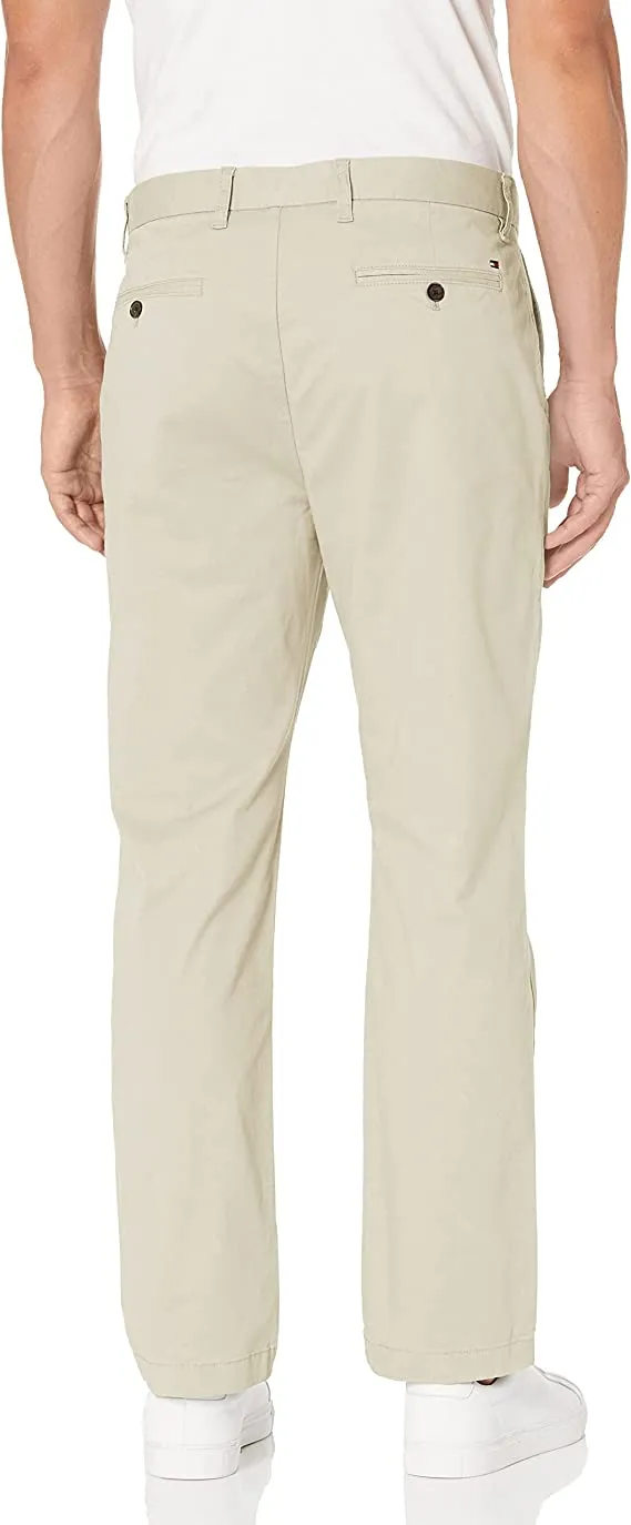 Tommy Hilfiger Men's Comfort Stretch Regular Fit Cotton Chino Pants  Color Sand Khaki W40xL32