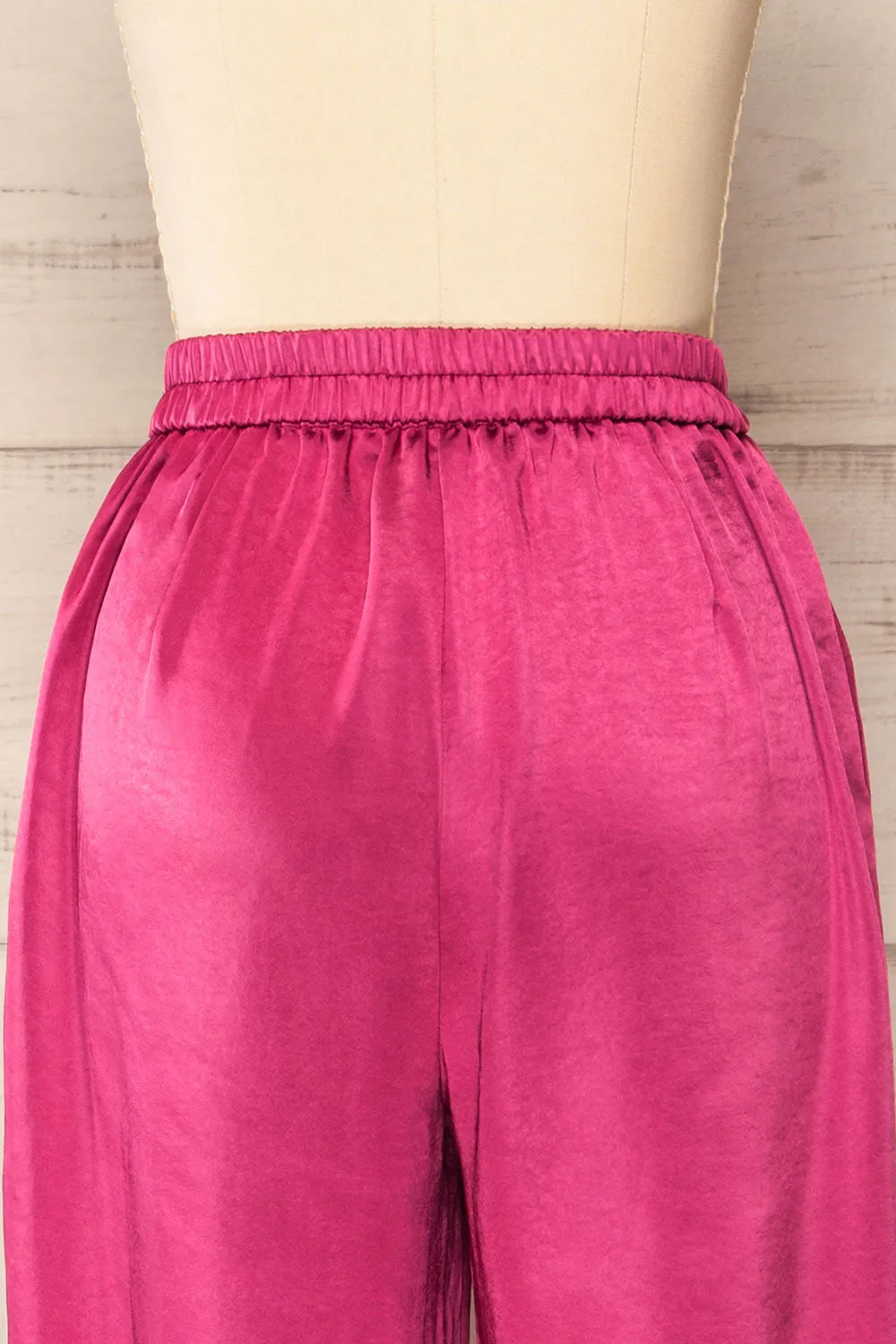 Vangazi | Fuchsia Satin Pants