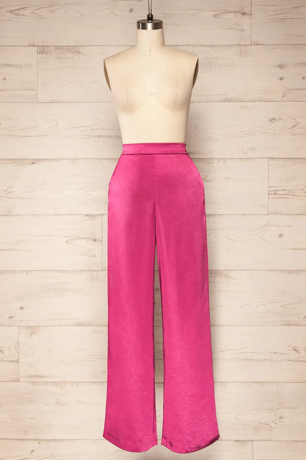 Vangazi | Fuchsia Satin Pants