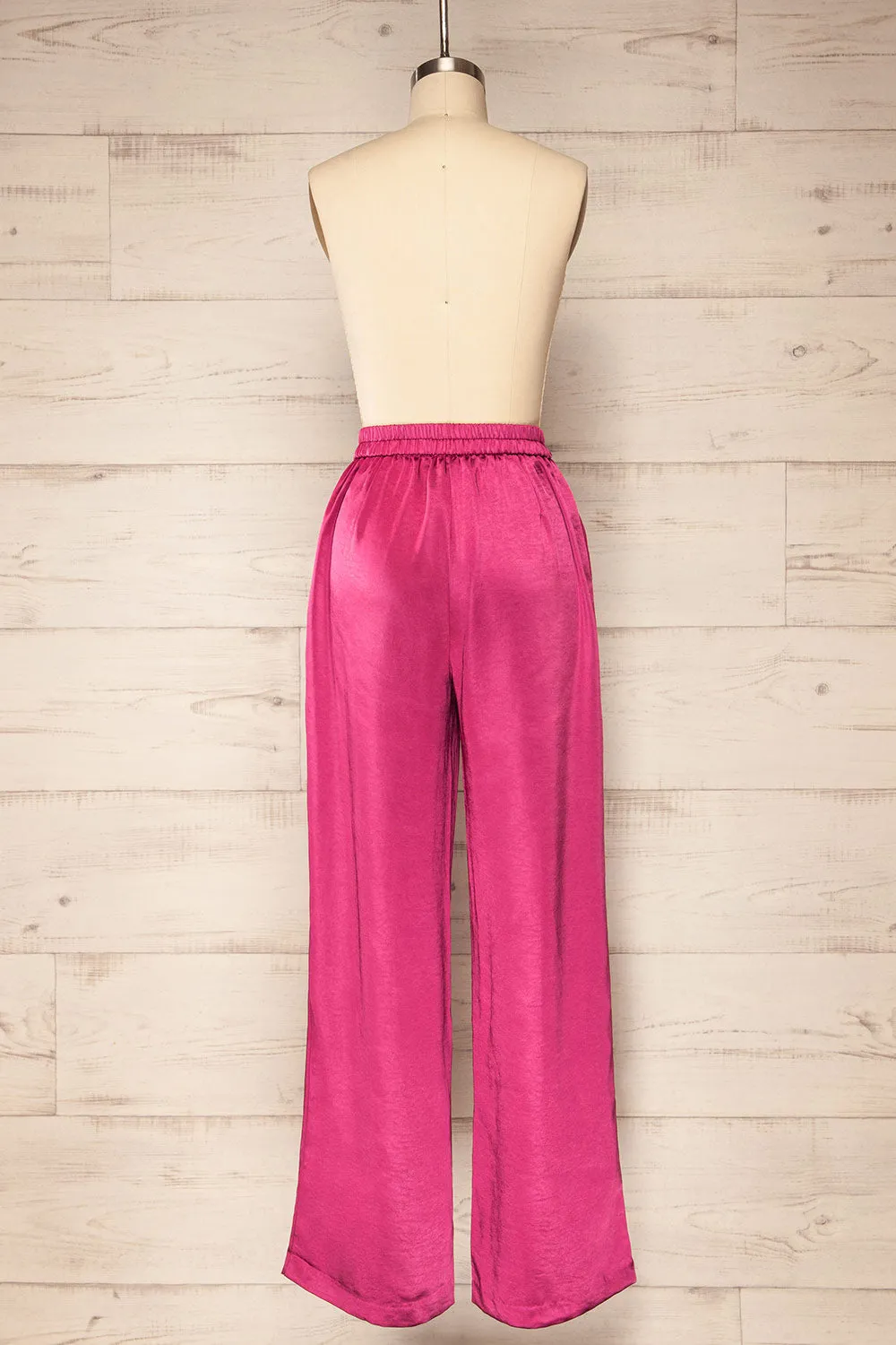 Vangazi | Fuchsia Satin Pants