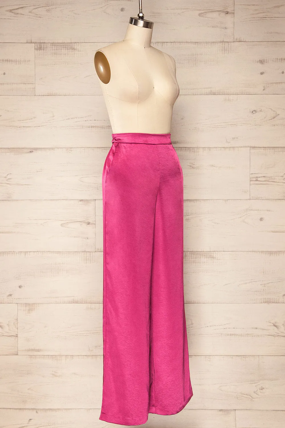 Vangazi | Fuchsia Satin Pants