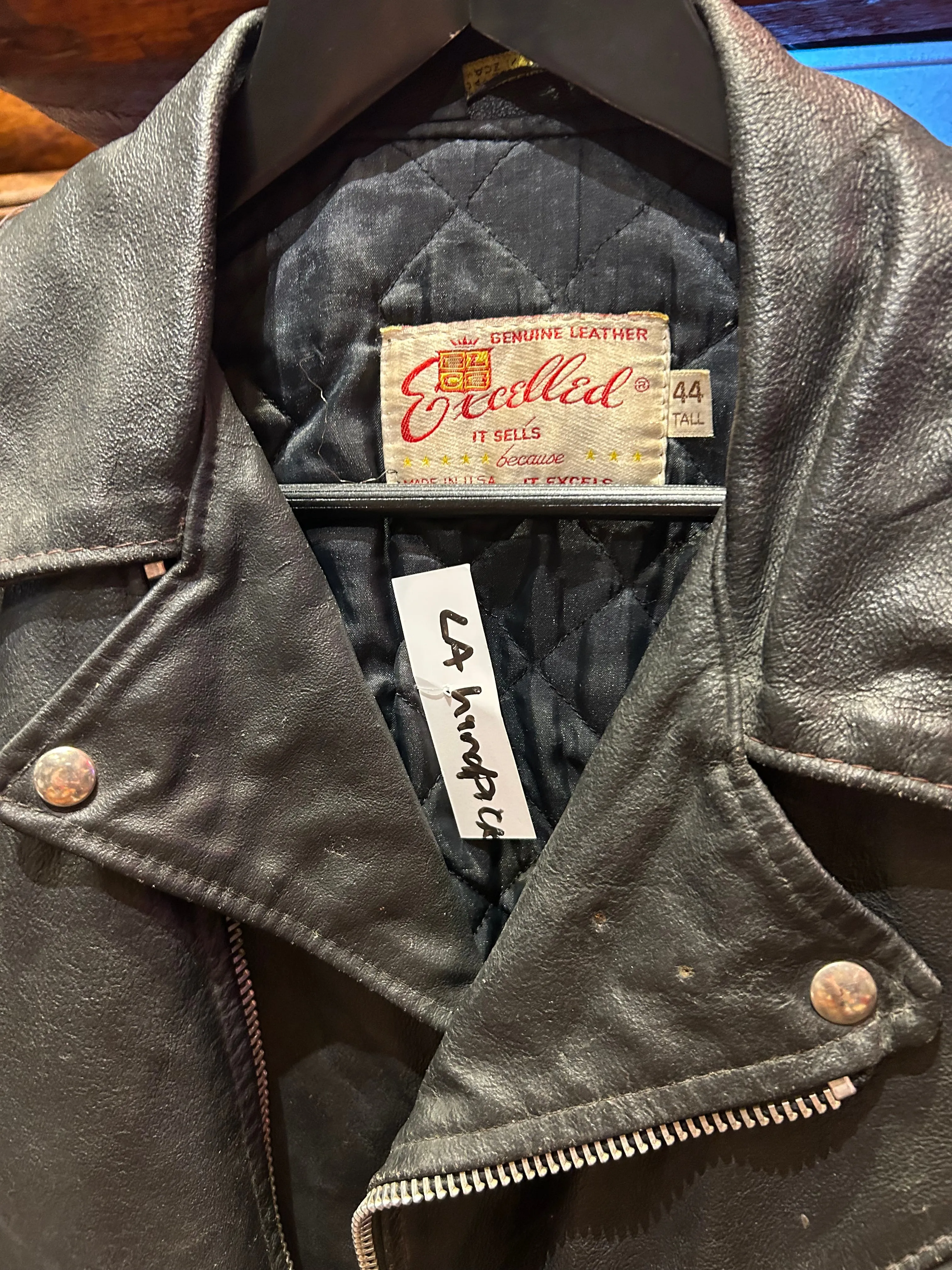 Vintage Excelled 60s-70s Leather Brando Biker, 44 Large