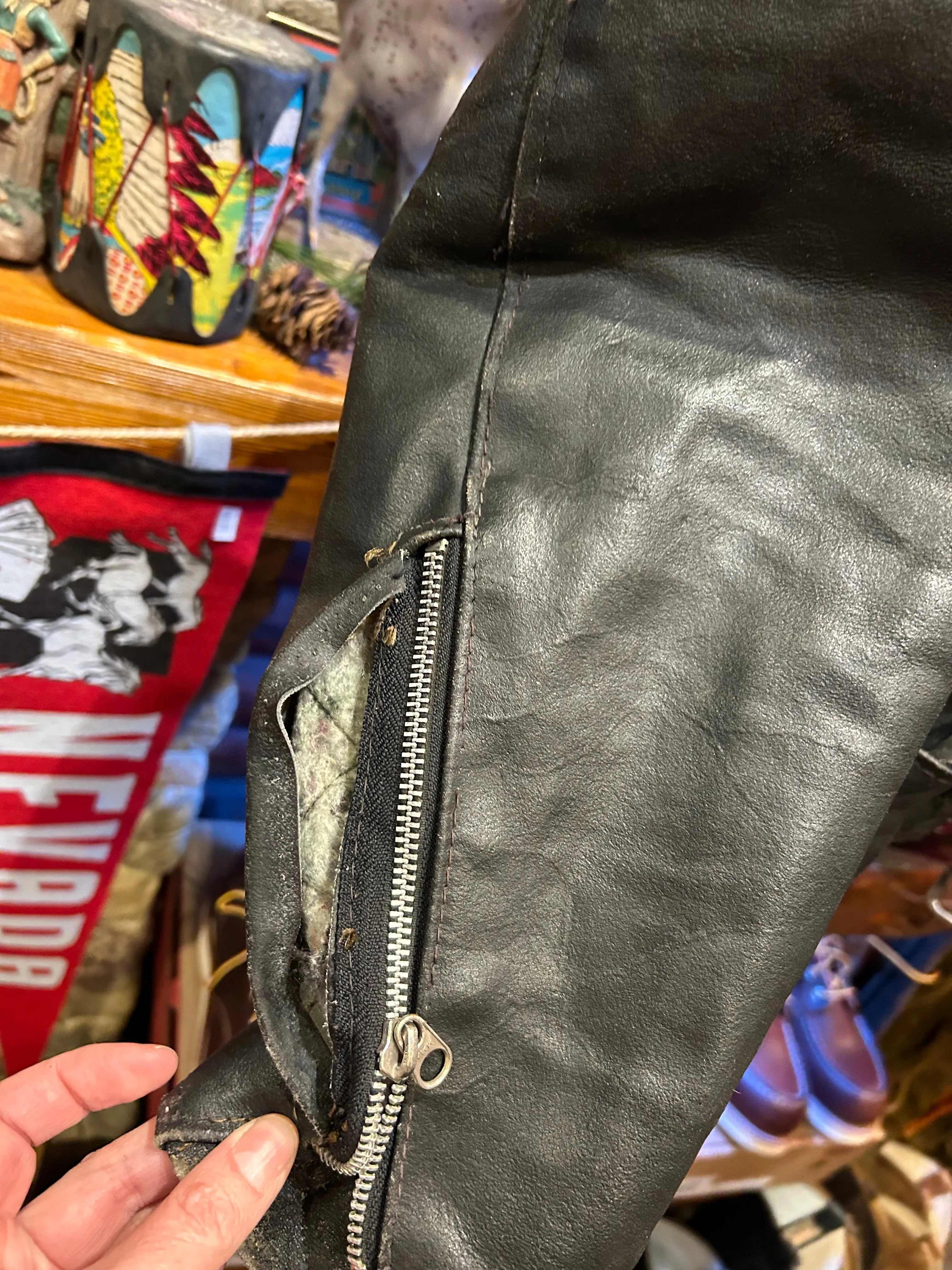 Vintage Excelled 60s-70s Leather Brando Biker, 44 Large