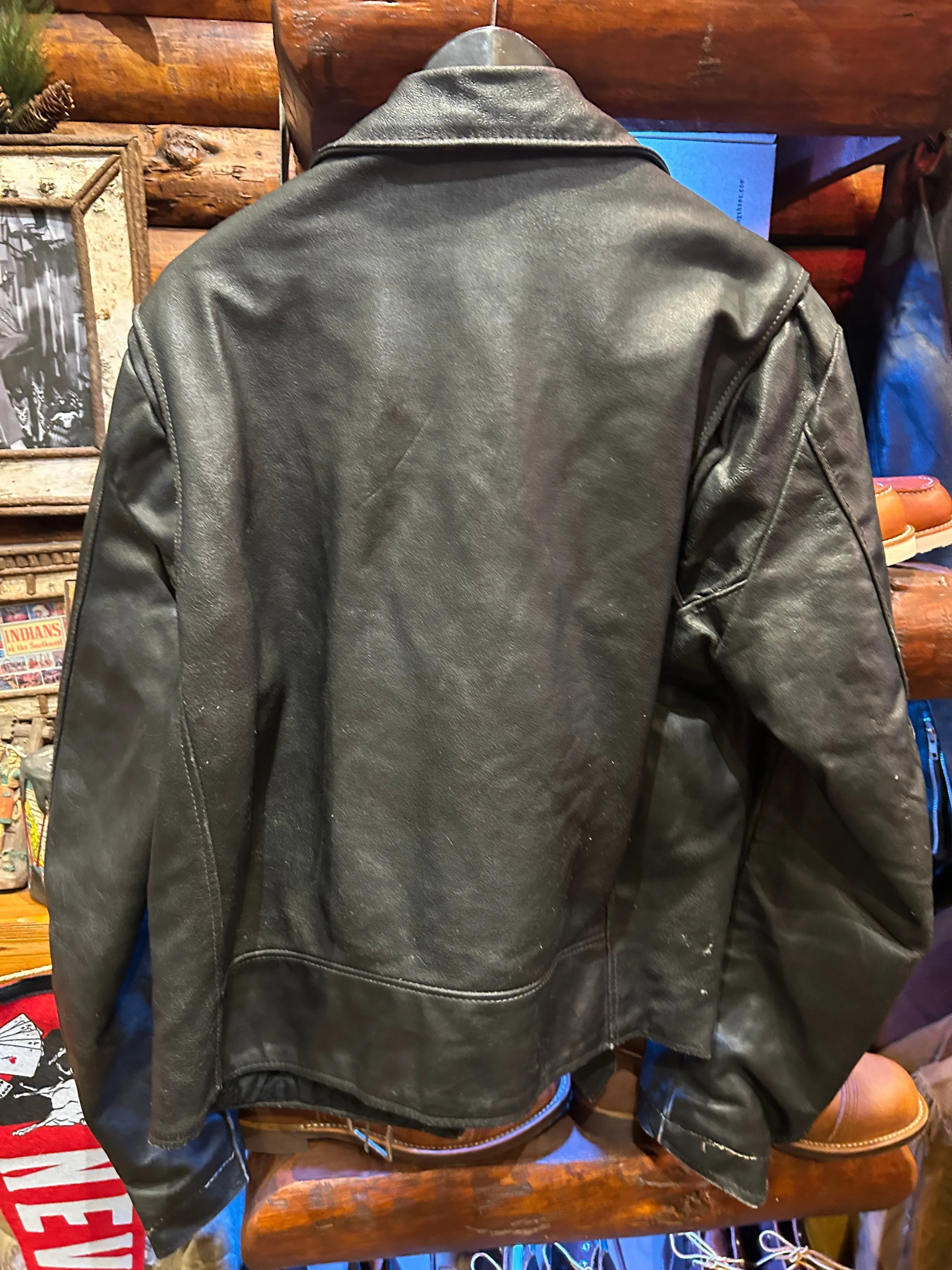 Vintage Excelled 60s-70s Leather Brando Biker, 44 Large