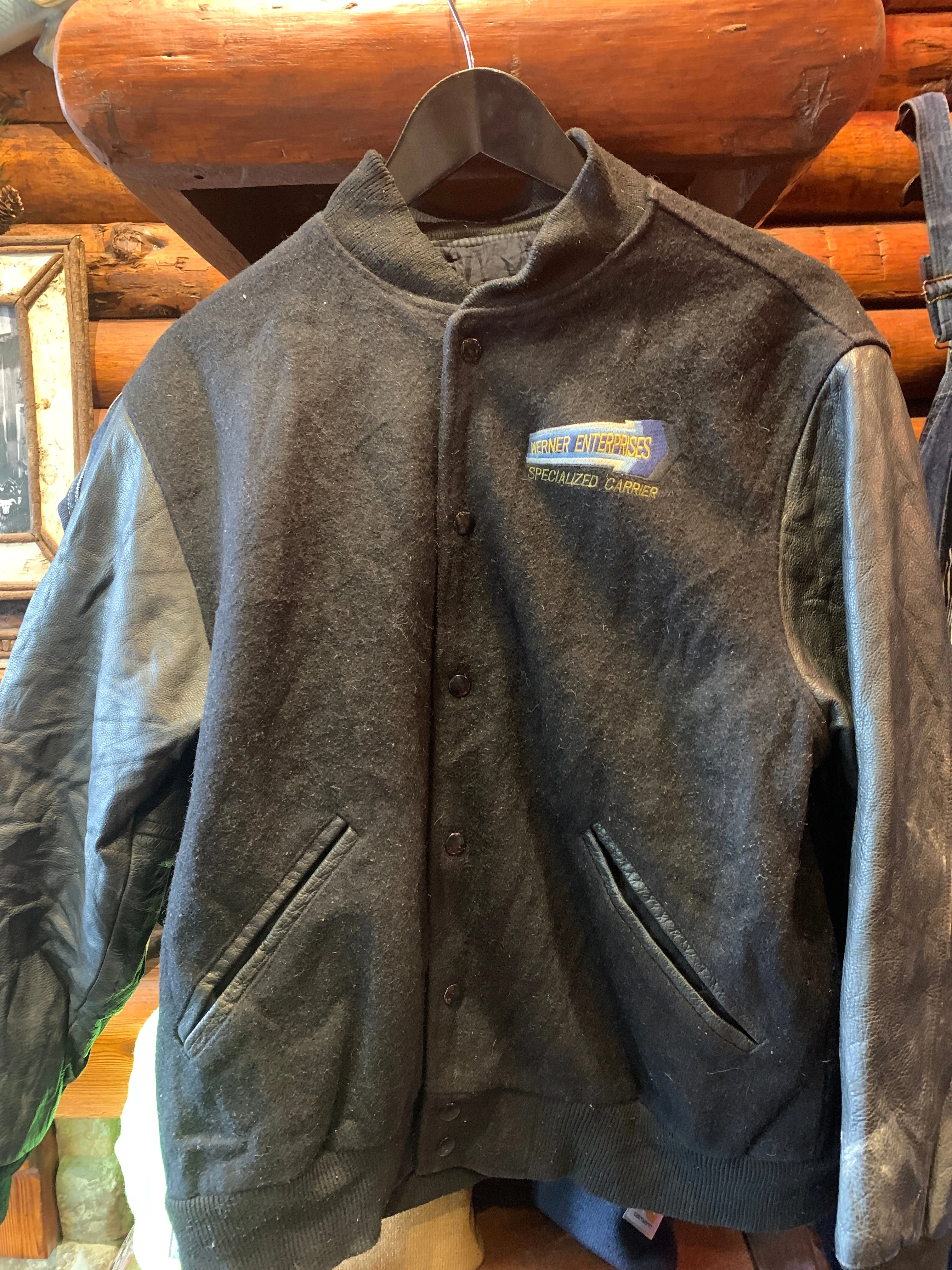 Vintage Trucker Letterman Jacket, S-M