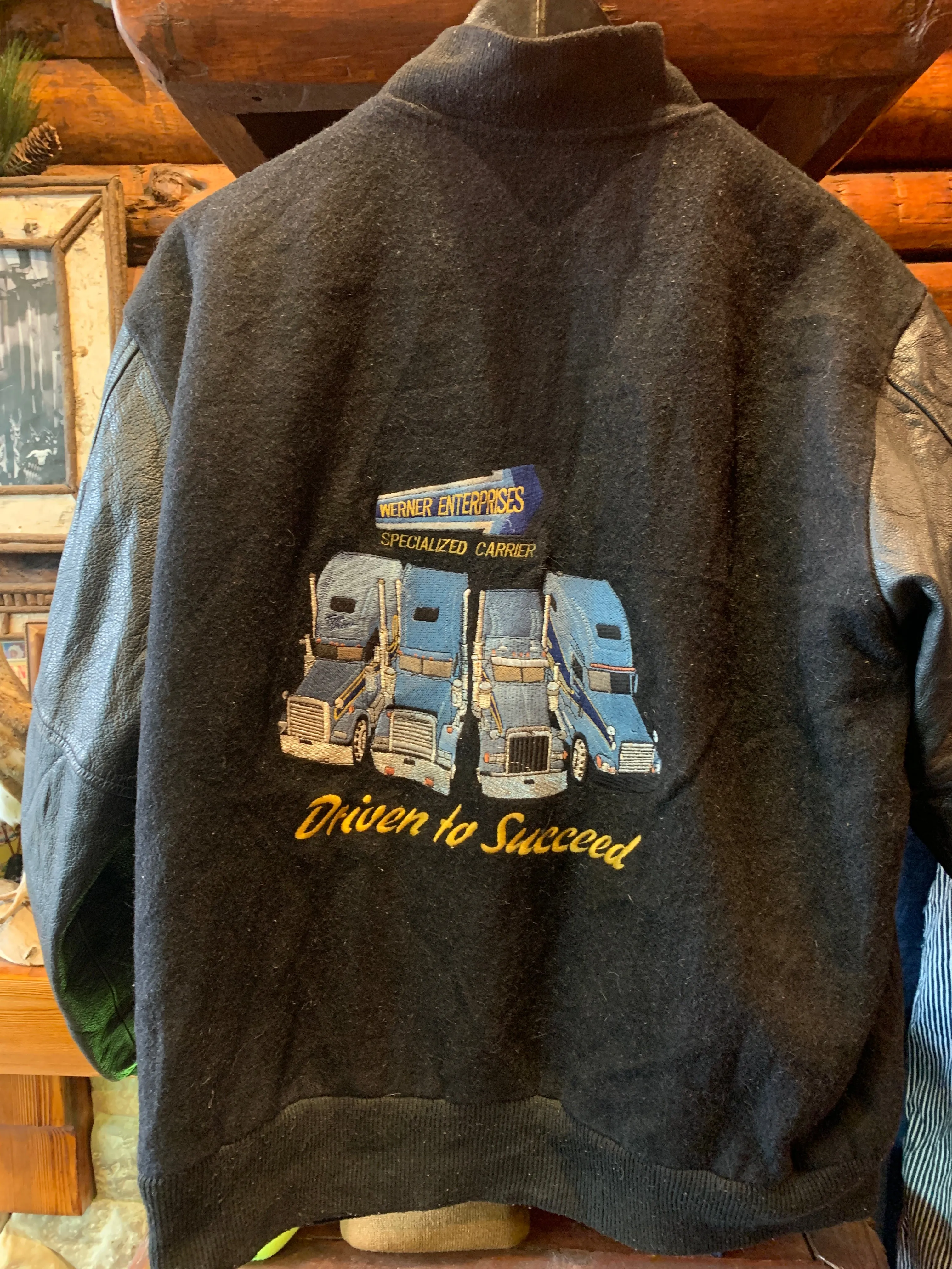Vintage Trucker Letterman Jacket, S-M