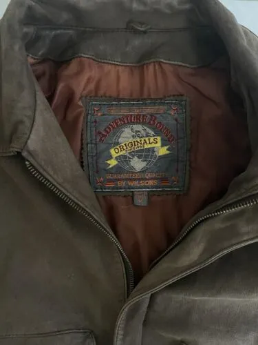 Vintage Wilson's Adventure Bound Leather Bomber Jacket Size Medium