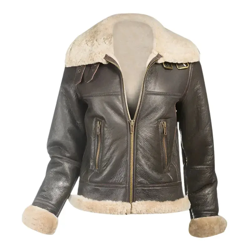 Women's B3 Bomber Sheepskin Jacket - Stylish & Warm