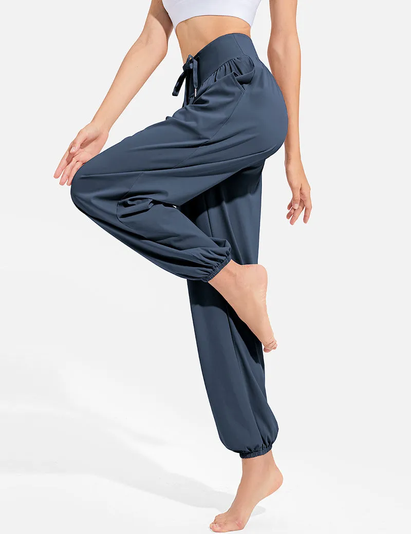 Womens Harem Pants High Waisted Drawstring Casual Flowy Yoga Joggers