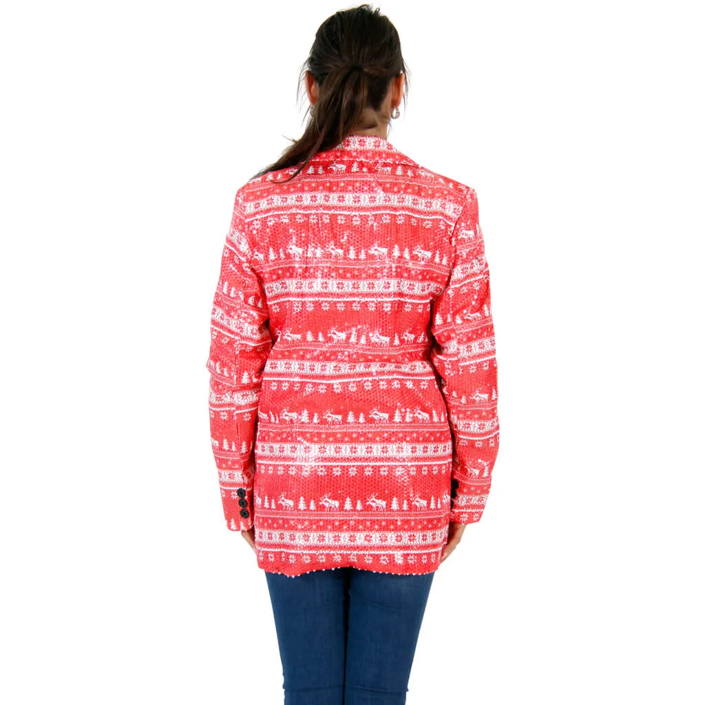 Women's Sequin Christmas Jacket JulesRoche Festive Design